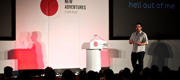 Jason Santa Maria standing at the New Adventures stage