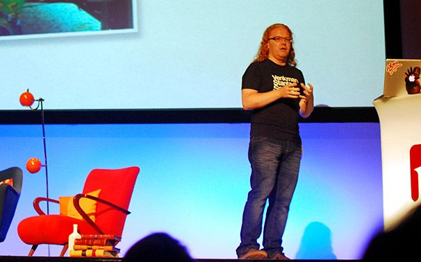 A picture of Christian Heilmann speaking